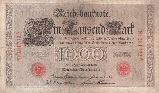 1000 Mark 1908 MA ro.36